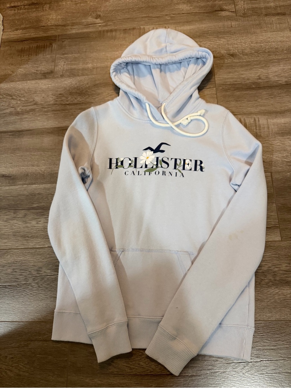 Hollister Light Periwinkle Logo Hooded Sweatshirt